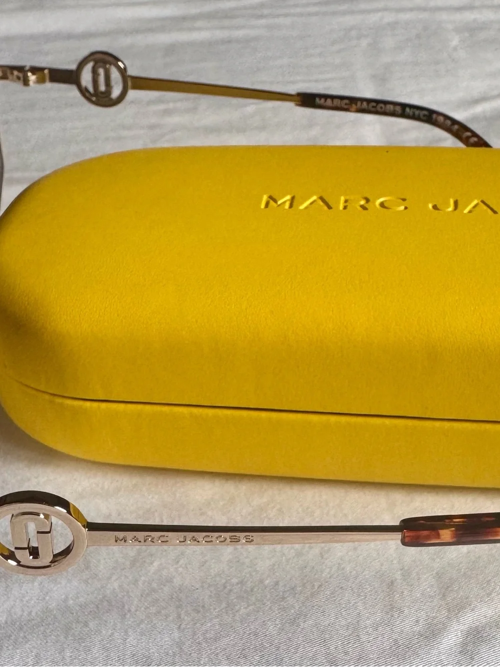 Marc Jacobs Gold Frame Sunglasses with Brown Gradient Lenses